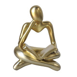 Maxbell Abstract Thinker Statue Tabletop Decorative Sculpture for Home Hotel Decor Gold