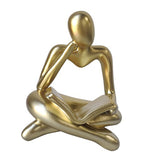 Maxbell Abstract Thinker Statue Tabletop Decorative Sculpture for Home Hotel Decor Gold