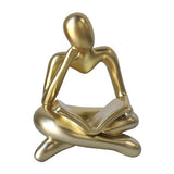 Maxbell Abstract Thinker Statue Tabletop Decorative Sculpture for Home Hotel Decor Gold