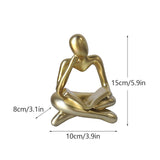 Maxbell Abstract Thinker Statue Tabletop Decorative Sculpture for Home Hotel Decor Gold