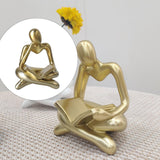 Maxbell Abstract Thinker Statue Tabletop Decorative Sculpture for Home Hotel Decor Gold