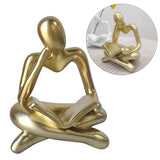 Maxbell Abstract Thinker Statue Tabletop Decorative Sculpture for Home Hotel Decor Gold