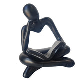 Maxbell Abstract Thinker Statue Tabletop Decorative Sculpture for Home Hotel Decor Black