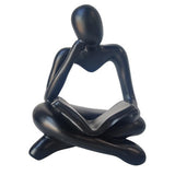 Maxbell Abstract Thinker Statue Tabletop Decorative Sculpture for Home Hotel Decor Black