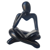 Maxbell Abstract Thinker Statue Tabletop Decorative Sculpture for Home Hotel Decor Black