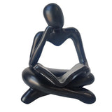 Maxbell Abstract Thinker Statue Tabletop Decorative Sculpture for Home Hotel Decor Black