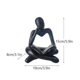 Maxbell Abstract Thinker Statue Tabletop Decorative Sculpture for Home Hotel Decor Black