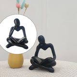 Maxbell Abstract Thinker Statue Tabletop Decorative Sculpture for Home Hotel Decor Black