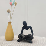 Maxbell Abstract Thinker Statue Tabletop Decorative Sculpture for Home Hotel Decor Black