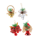 Maxbell Bells Bow Ornament Novelty Craft Christmas Decorations for Holiday Party 3 of Gold