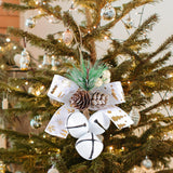 Maxbell Bells Bow Ornament Novelty Craft Christmas Decorations for Holiday Party 3 White