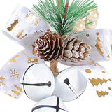 Maxbell Bells Bow Ornament Novelty Craft Christmas Decorations for Holiday Party 3 White