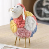Maxbell Modern Felt Sheep Figurine Animal Statue Sculpture for Living Room Desktop