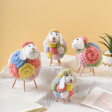 Maxbell Modern Felt Sheep Figurine Animal Statue Sculpture for Living Room Desktop