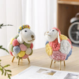 Maxbell Modern Felt Sheep Figurine Animal Statue Sculpture for Living Room Desktop
