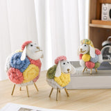 Maxbell Modern Felt Sheep Figurine Animal Statue Sculpture for Living Room Desktop