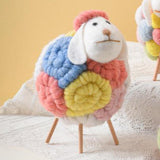 Maxbell Modern Felt Sheep Figurine Animal Statue Sculpture for Living Room Desktop