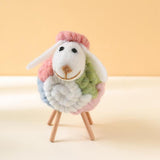 Maxbell Modern Felt Sheep Figurine Animal Statue Sculpture for Living Room Desktop