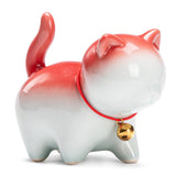 Maxbell Cute Kitten Figurines Miniature Tea Table Ornament Small Cat Statue Artwork White Red