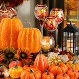 Maxbell 12x Vivid Artificial Pumpkins Fall Party Autumn Harvest Props Thanksgiving Yellow