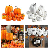 Maxbell 12x Vivid Artificial Pumpkins Fall Party Autumn Harvest Props Thanksgiving Yellow