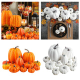 Maxbell 12x Vivid Artificial Pumpkins Fall Party Autumn Harvest Props Thanksgiving Yellow