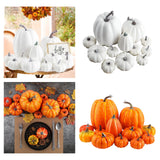Maxbell 12x Vivid Artificial Pumpkins Fall Party Autumn Harvest Props Thanksgiving Yellow