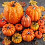 Maxbell 12x Vivid Artificial Pumpkins Fall Party Autumn Harvest Props Thanksgiving Yellow