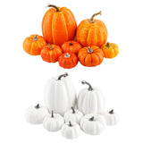 Maxbell 8Pcs Artificial Pumpkins Autumn for Halloween Table Centerpiece Decoration Yellow