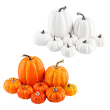 Maxbell 8Pcs Artificial Pumpkins Autumn for Halloween Table Centerpiece Decoration Yellow