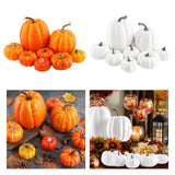Maxbell 8Pcs Artificial Pumpkins Autumn for Halloween Table Centerpiece Decoration Yellow