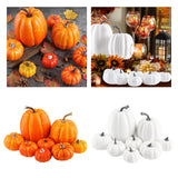 Maxbell 8Pcs Artificial Pumpkins Autumn for Halloween Table Centerpiece Decoration Yellow