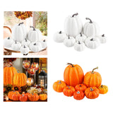 Maxbell 8Pcs Artificial Pumpkins Autumn for Halloween Table Centerpiece Decoration Yellow