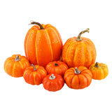 Maxbell 8Pcs Artificial Pumpkins Autumn for Halloween Table Centerpiece Decoration Yellow