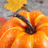 Maxbell 8Pcs Artificial Pumpkins Autumn for Halloween Table Centerpiece Decoration Yellow