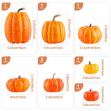 Maxbell 8Pcs Artificial Pumpkins Autumn for Halloween Table Centerpiece Decoration Yellow