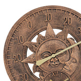 Maxbell 30cm Wall Clock Waterproof with Temperature Display Yard Garden Lawn Bedroom