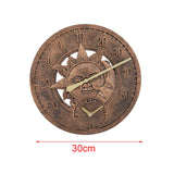 Maxbell 30cm Wall Clock Waterproof with Temperature Display Yard Garden Lawn Bedroom