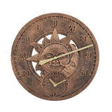 Maxbell 30cm Wall Clock Waterproof with Temperature Display Yard Garden Lawn Bedroom
