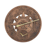 Maxbell 30cm Wall Clock Waterproof with Temperature Display Yard Garden Lawn Bedroom