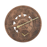 Maxbell 30cm Wall Clock Waterproof with Temperature Display Yard Garden Lawn Bedroom