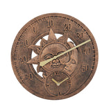 Maxbell 30cm Wall Clock Waterproof with Temperature Display Yard Garden Lawn Bedroom