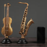 Maxbell Decorative Sax Violin Musical Instrument Showpiece Statue For Home Decor Sax