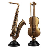 Maxbell Decorative Sax Violin Musical Instrument Showpiece Statue For Home Decor Sax