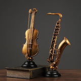 Maxbell Decorative Sax Violin Musical Instrument Showpiece Statue For Home Decor Sax