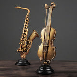 Maxbell Decorative Sax Violin Musical Instrument Showpiece Statue For Home Decor Sax