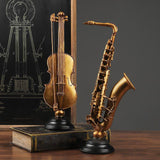 Maxbell Decorative Sax Violin Musical Instrument Showpiece Statue For Home Decor violin