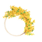 Maxbell Artificial Flower Wreath Floral Wreaths Wood Beads Hoop for Wedding Decor