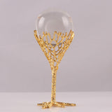 Maxbell Crystal Ball Display Stand Sphere Rack Ornament for Table Photo Props Home Gold 15cm H