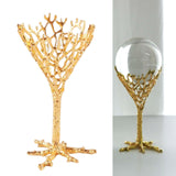 Maxbell Crystal Ball Display Stand Sphere Rack Ornament for Table Photo Props Home Gold 15cm H
